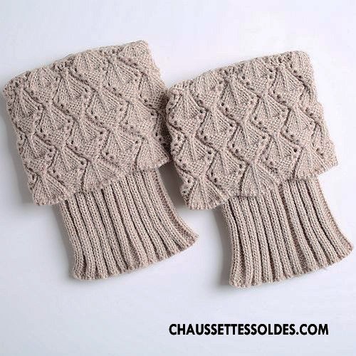 Guêtres Femme Style Chaud Chaussette Thermiques En Maille Europe De Laine Gris