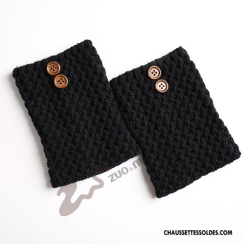 Guêtres Femme Thermiques Court En Maille Bouton Le Nouveau Twill Gris