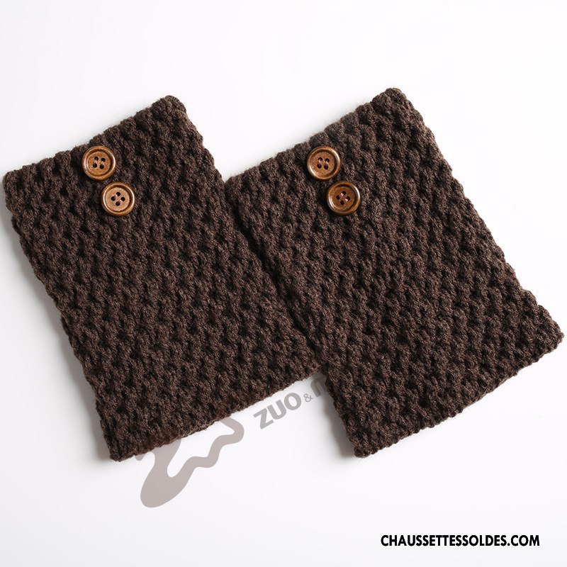Guêtres Femme Thermiques Court En Maille Bouton Le Nouveau Twill Gris