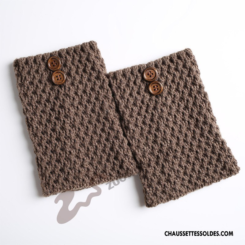 Guêtres Femme Thermiques Court En Maille Bouton Le Nouveau Twill Gris