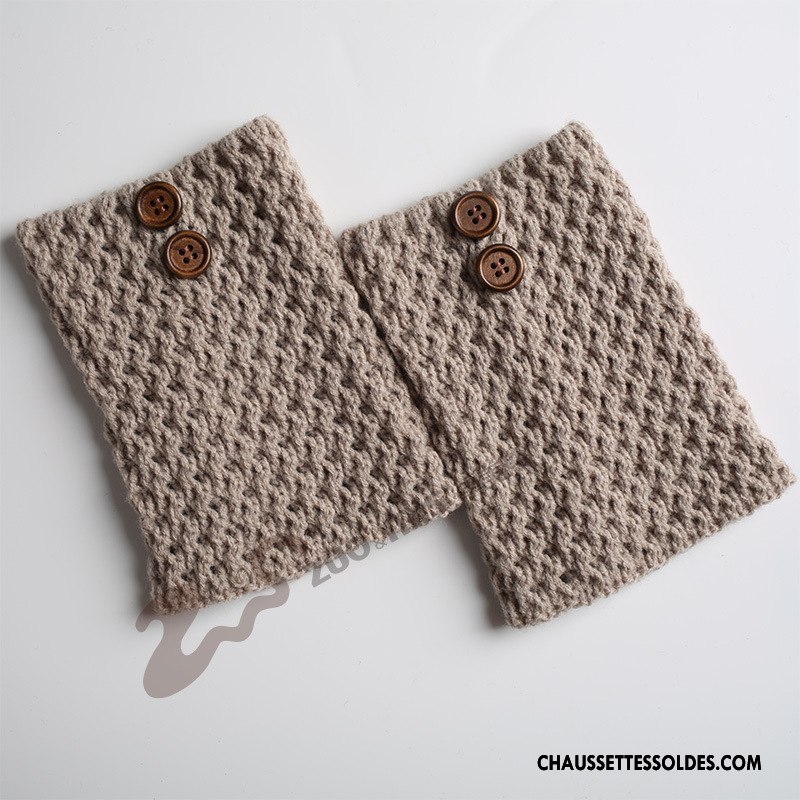 Guêtres Femme Thermiques Court En Maille Bouton Le Nouveau Twill Gris