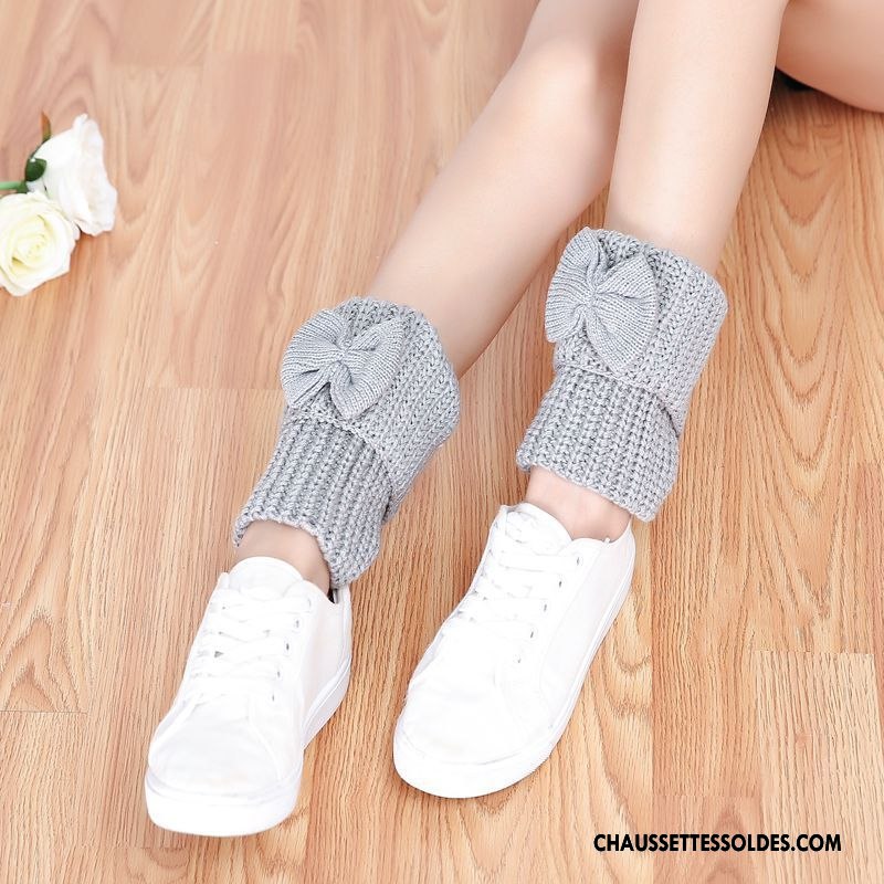 Guêtres Femme Thermiques Court Papillon Chaussette De Laine Renforcé Jaune
