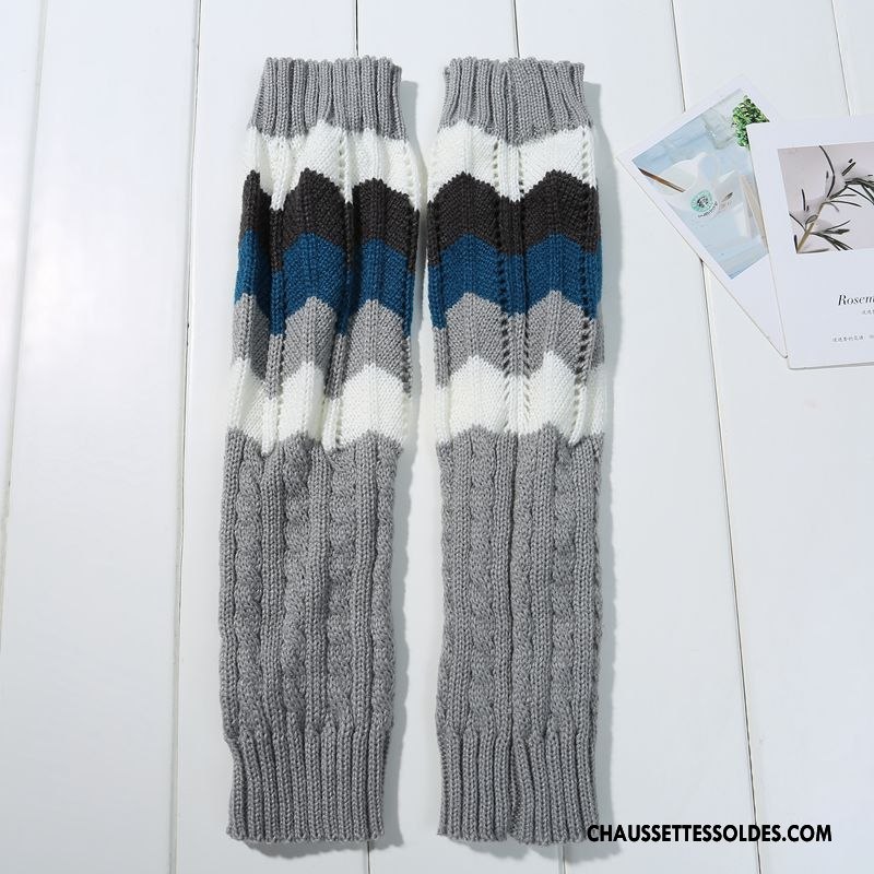 Guêtres Femme Thermiques En Maille Chaussette L'automne Charmant Baggy Gris