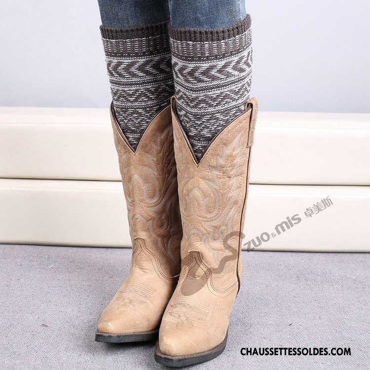 Guêtres Femme Thermiques En Maille Chaussette Noël De Laine Le Nouveau Bordeaux