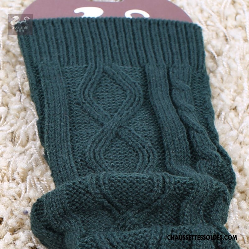 Guêtres Femme Thermiques L'automne De Laine Hiver Chaussette En Maille Violet