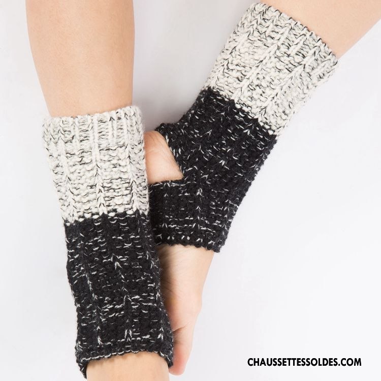 Guêtres Femme Yoga Thermiques Danse Renforcé En Maille De Laine Couleurs Mixtes Noir