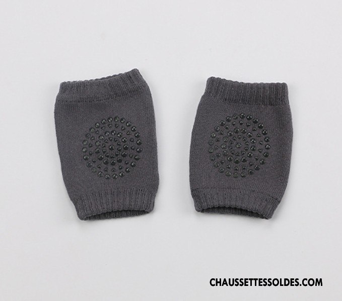 Guêtres Fille Genouillère Enfant Engrener Chaussette Antidérapant Coton Bio Gris