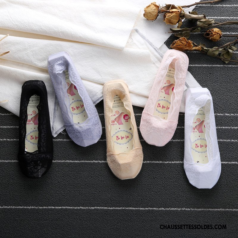 Bas Bas De Soie Femme Absorber La Sueur Antidérapant Été Printemps Silicone Chaussette Rose