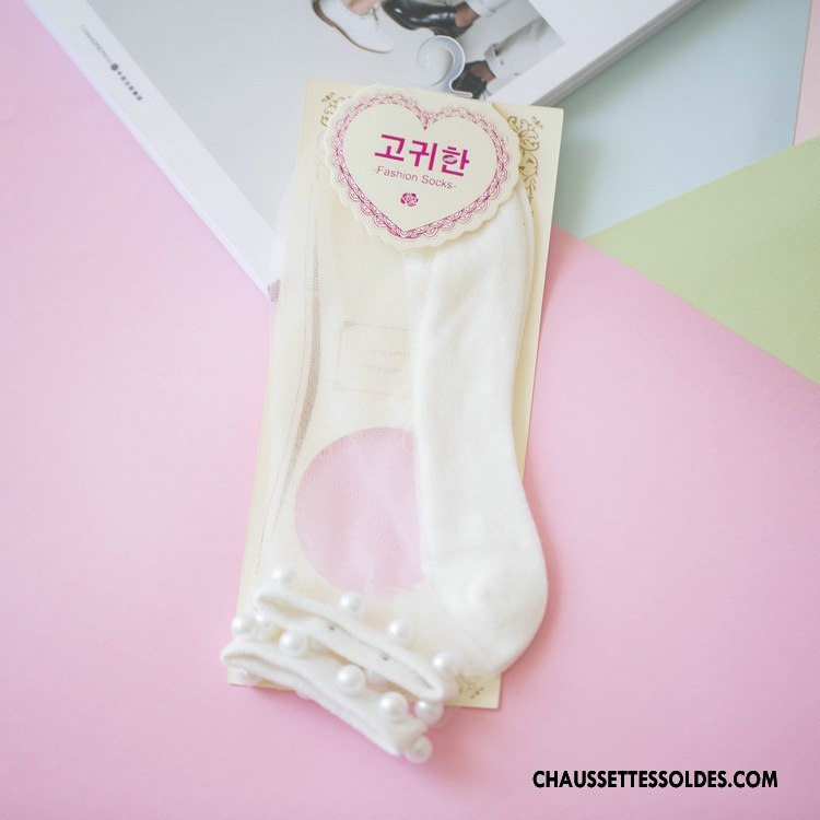 Bas Bas De Soie Femme Chaussette Chaussette De Noël Dame Nouvelles Arrivées Perle Chaussette Courte Jaune