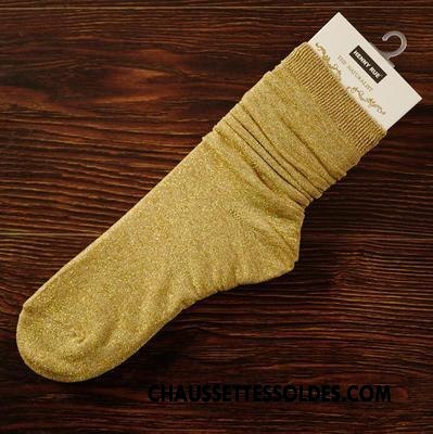 Bas Bas De Soie Femme Chaussette Courte Tendance Été Dame Hautes Mince Or Argent