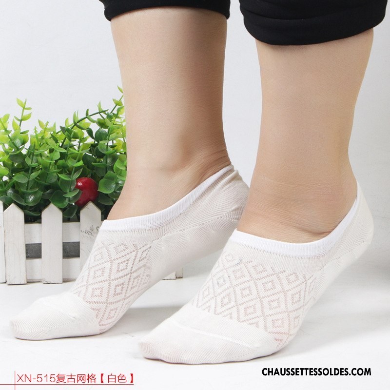 Bas Bas De Soie Femme Chaussette Rétro Engrener Respirant Le Nouveau Dame Pure Blanc Clair