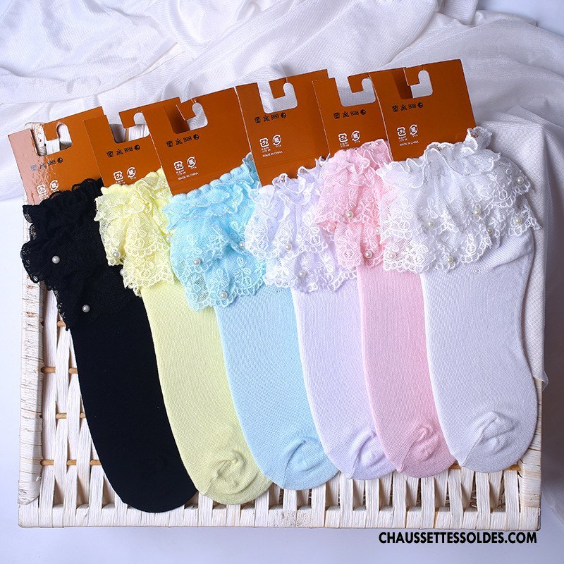 Bas Bas De Soie Femme Couche Double Chaussette Basse Coupée Printemps Coton Bio Courte Perle Pure Jaune