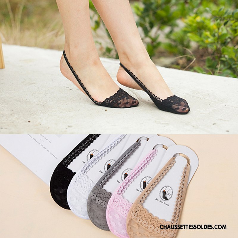 Bas Bas De Soie Femme Creux Guipure 100% Coton Chaussette Coton Bio Dentelle Dame Noir Clair