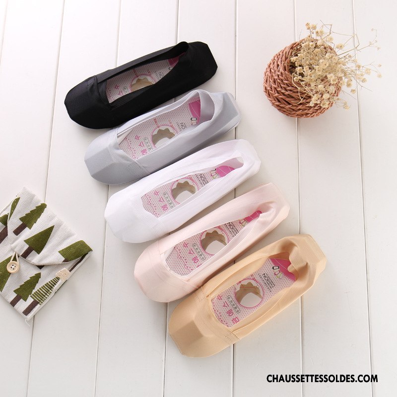 Bas Bas De Soie Femme Dame Silicone Chaussette Basse Coupée Soie De Glace Mode Été Rose Clair