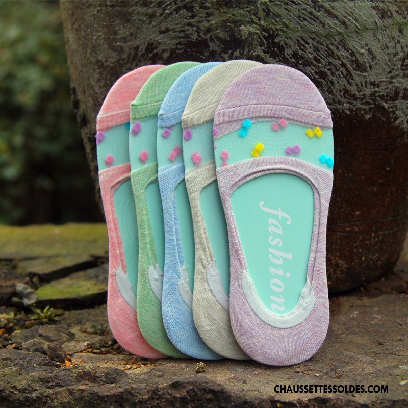 Bas Bas De Soie Femme Le Nouveau Silicone Chaussette Basse Coupée Été Antidérapant Invisible Bleu