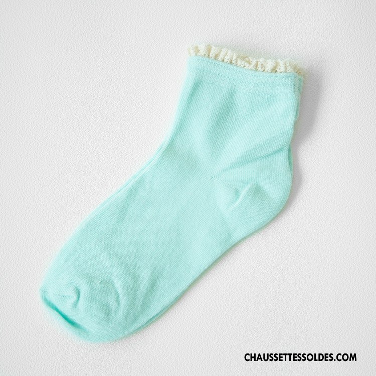 Bas Bas De Soie Femme Nouvelles Arrivées Chaussette 100% Coton Chaussette Courte Mode Printemps Vert