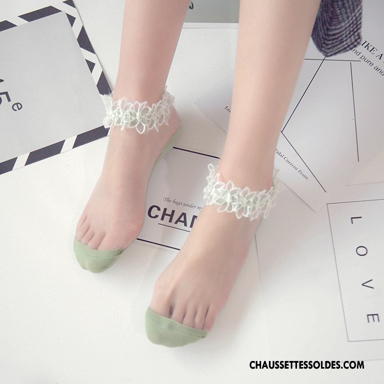 Bas Bas De Soie Femme Nouvelles Arrivées Chaussette De Noël Antidérapant Fleurs Dame Dentelle Vert Clair