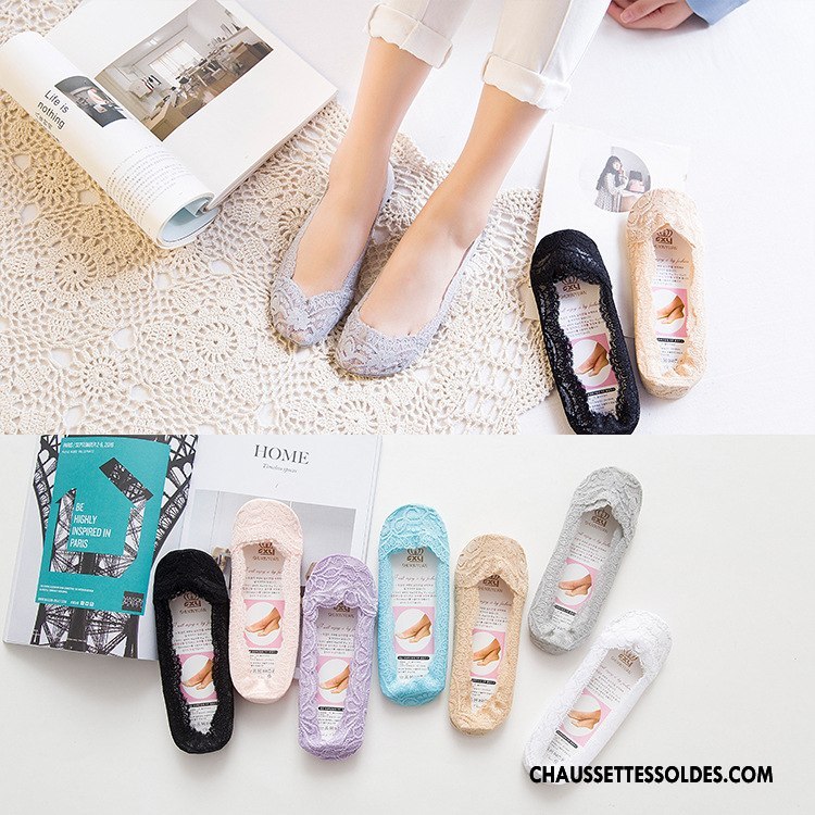 Bas Bas De Soie Femme Printemps Nouvelles Arrivées Invisible Été Dentelle Chaussette Courte Gris