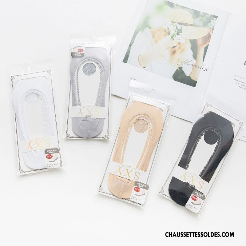 Bas Bas De Soie Femme Respirant Chaussette Légère Invisible Été Dame Blanc