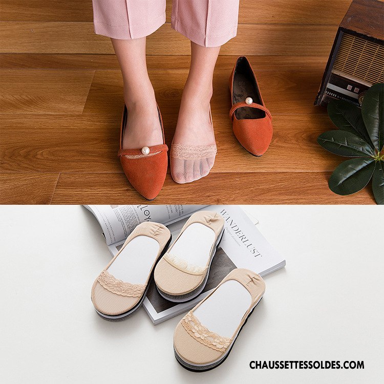 Bas Bas De Soie Femme Simple Dentelle Invisible Style Chaud Chaussette Été