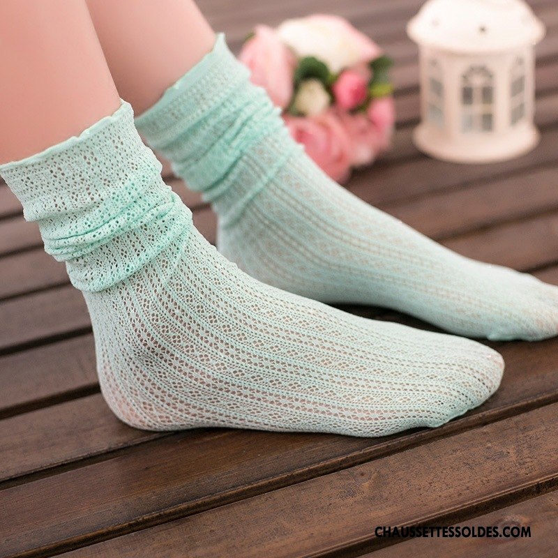 Bas Bas De Soie Femme Été Tendance Milieu Légère Engrener Chaussette Vert