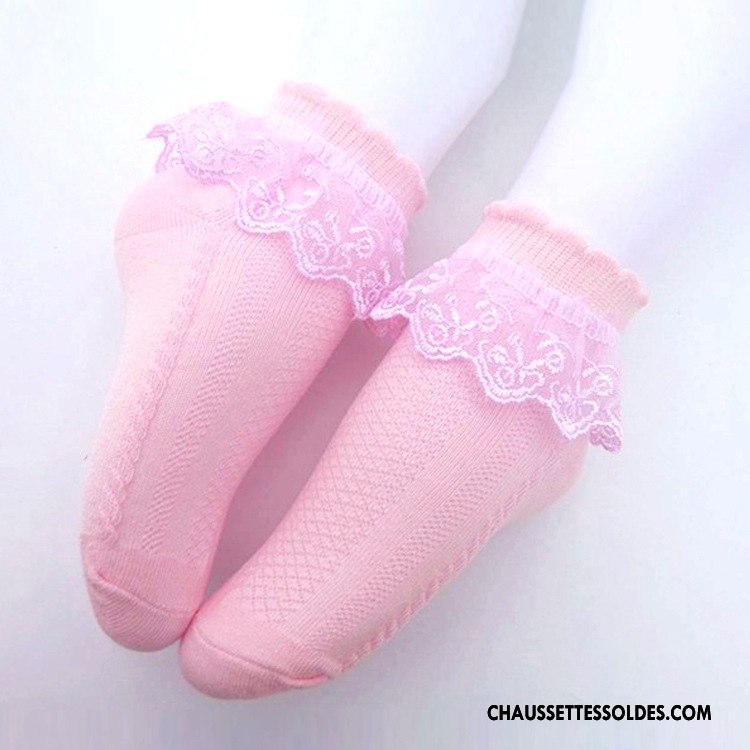 Bas Bas De Soie Fille Chaussette Coton Bio Dentelle Femme Princesse Nouvelles Arrivées Rose
