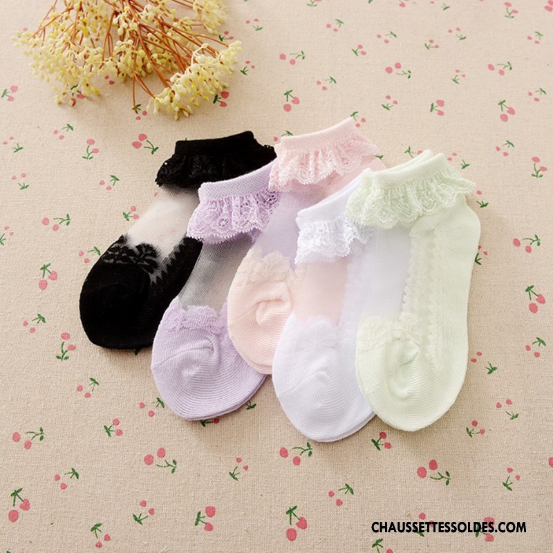 Bas Bas De Soie Fille Chaussette Courte Cristal Enfant Doux Dentelle Chaussette De Noël Jaune
