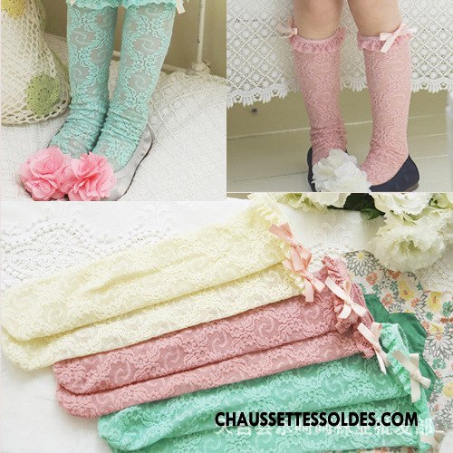 Bas Bas De Soie Fille Dentelle Enfant Chaussette Milieu Été Princesse Vert