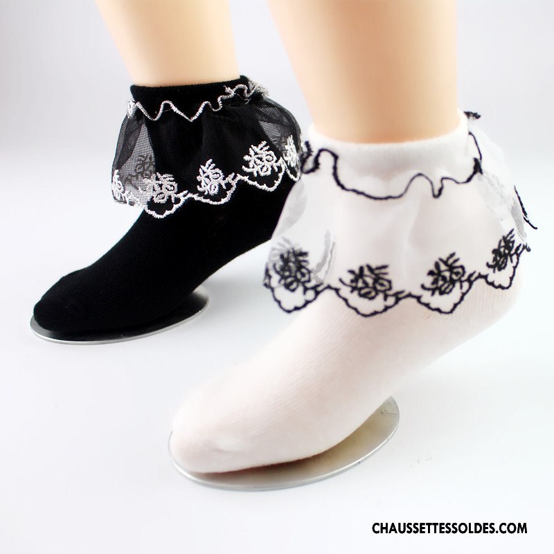 Bas Bas De Soie Fille Matelassé Printemps Chaussette Enfant Courte L'automne Blanc