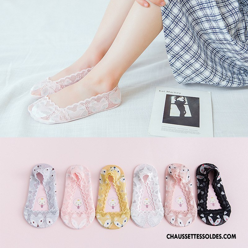 Bas Bas De Soie Fille Printemps Renard Été Antidérapant Enfant Chaussette Blanc Clair