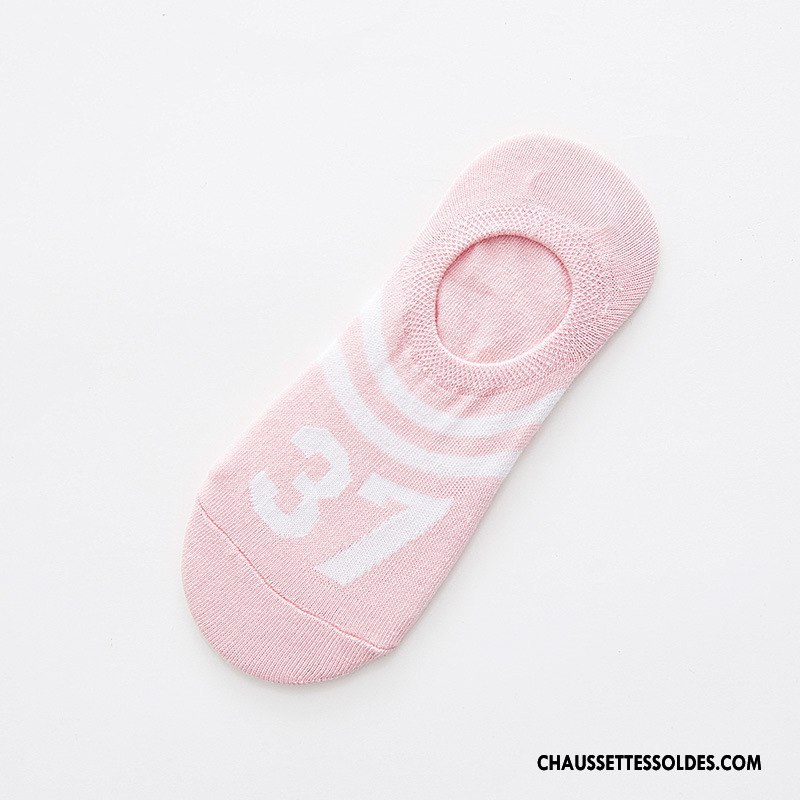Chaussette Basse Femme Basket Numérique Chaussettes En Coton Rayé Dame Été Rose