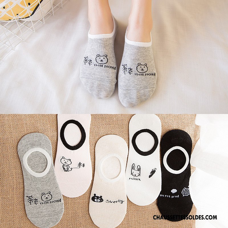 Chaussette Basse Femme Chat Animal Créatif Enfant Classique Le Nouveau Blanc Noir Gris