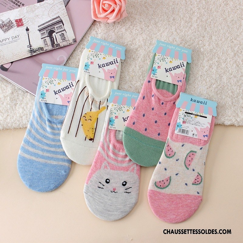Chaussette Basse Femme Chaussette Basse Coupée Dessin Animé Le Nouveau Bleu