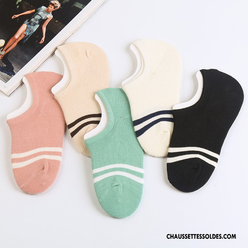 Chaussette Basse Femme Chaussette Basse Coupée Invisible Dame Style Chaud Couleurs De Bonbons Vert