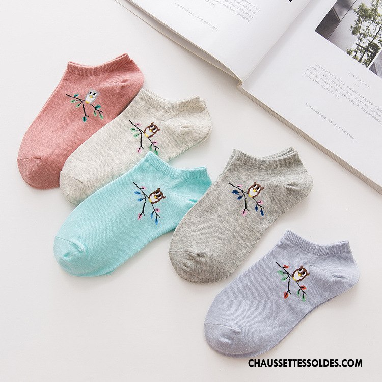Chaussette Basse Femme Chaussette Basse Coupée Nouveau Le Nouveau L'automne Simple Hiver Bleu Clair