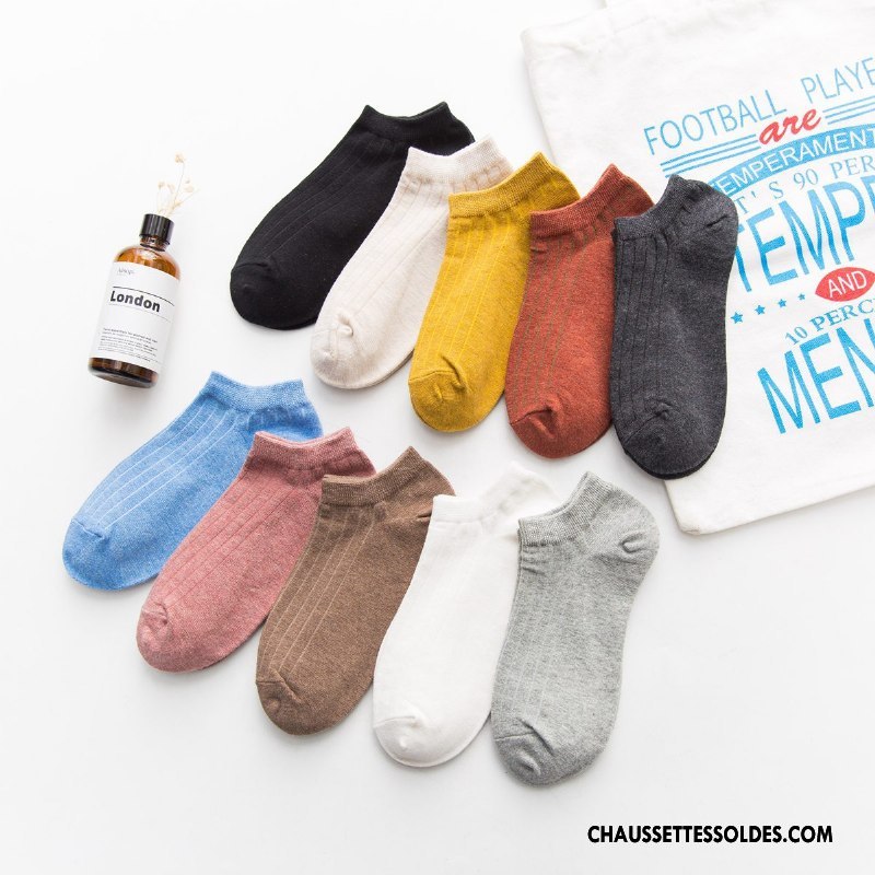 Chaussette Basse Femme Chaussette Basse Coupée Plaine Dame Matelassé Été Printemps Bleu Clair