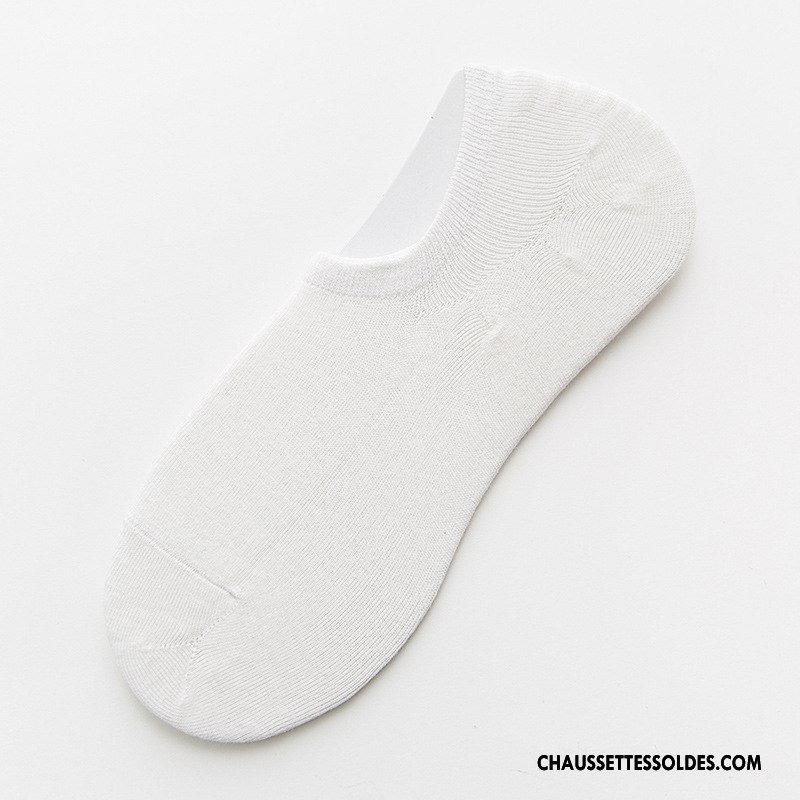 Chaussette Basse Femme Chaussettes En Coton Chaussette Basse Coupée Invisible Matelassé Haute Qualité 100% Coton Pure Blanc