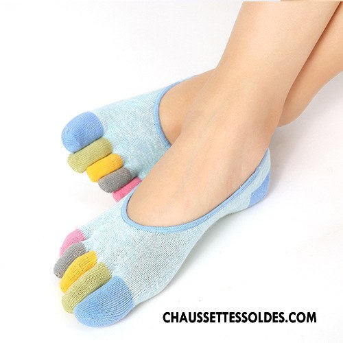 Chaussette Basse Femme Coton Bio Silicone Antidérapant Invisible Le Nouveau Chaussette Basse Coupée Bleu Clair