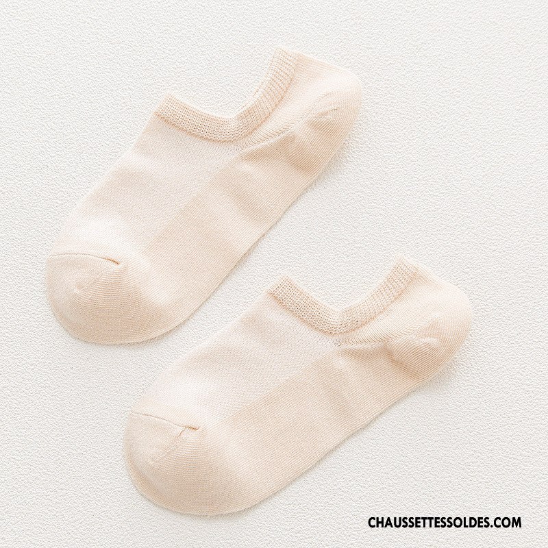 Chaussette Basse Femme Courte Cuisse Fishnet Chaussette Basse Coupée Dame Respirant Été Rose
