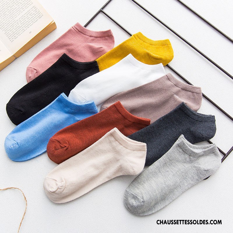 Chaussette Basse Femme Dame Chaussette Courte Charmant Été Antidérapant Chaussettes En Coton Pure Gris Clair