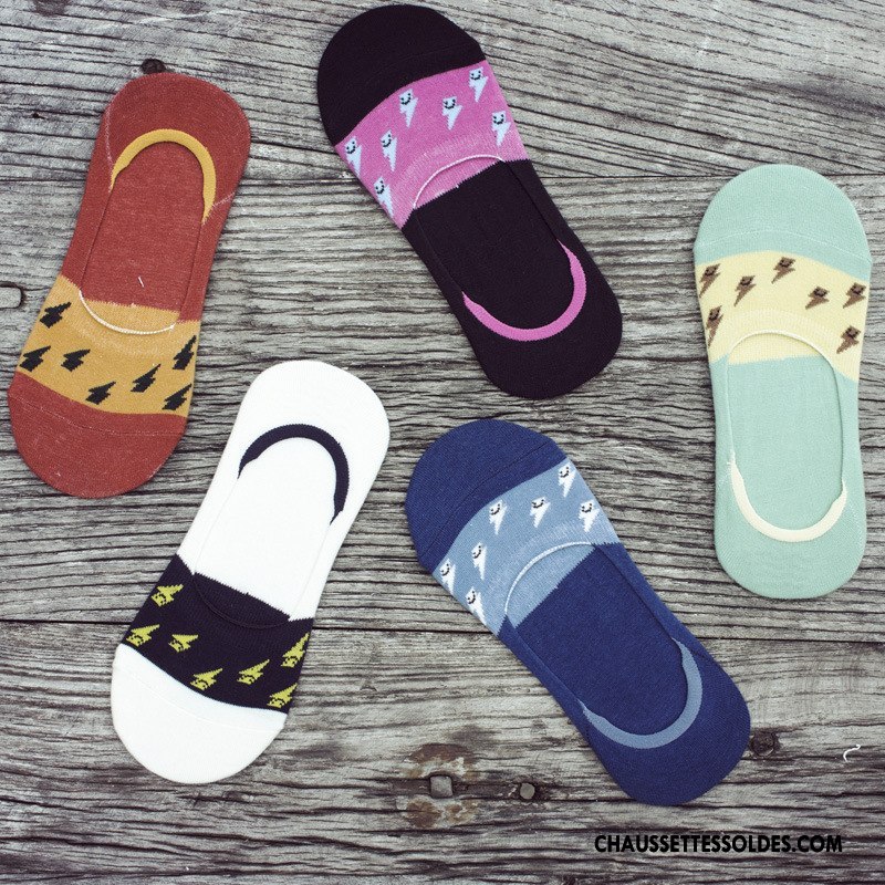 Chaussette Basse Femme Dame Invisible Chaussette Basse Coupée Chaussettes En Coton Le Nouveau Casual Couleurs De Bonbons Bleu