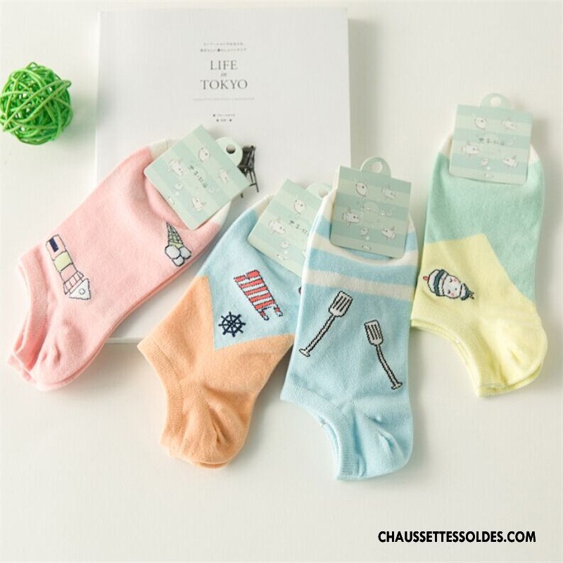 Chaussette Basse Femme Dame Modèle La Vie Chaussette Basse Coupée Printemps Été Vert Clair