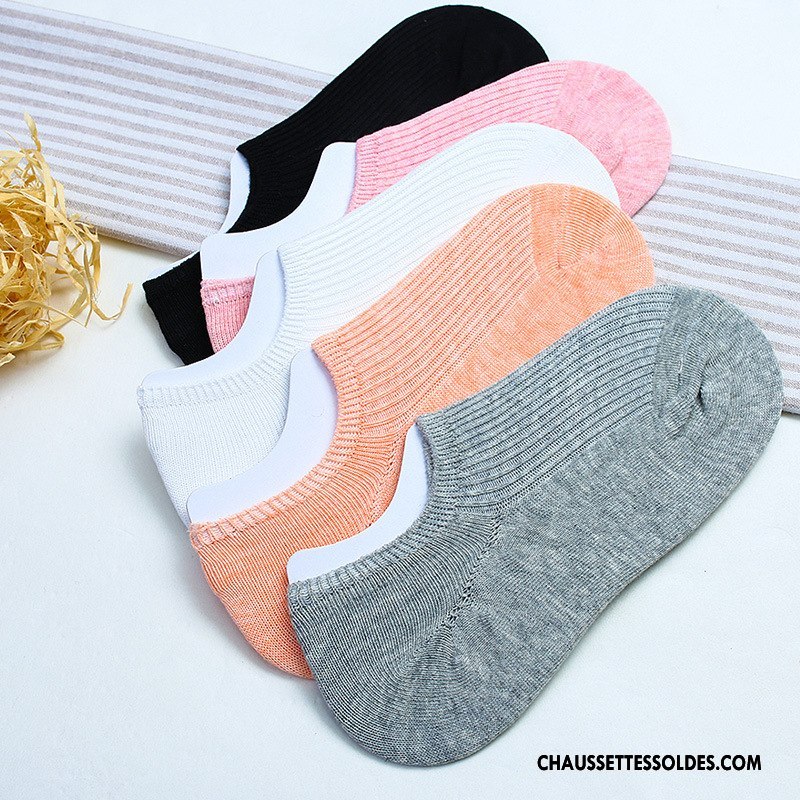 Chaussette Basse Femme Dame Printemps Chaussette Basse Coupée Invisible Le Nouveau Été Couleurs De Bonbons Pure Gris