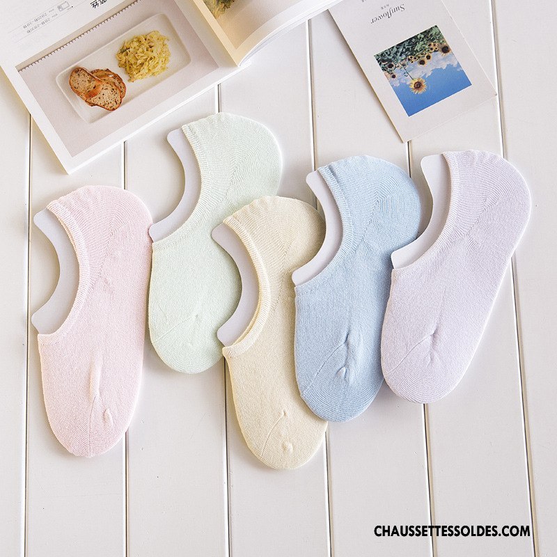 Chaussette Basse Femme Dame Été Chaussette Basse Coupée Le Nouveau Invisible Printemps Couleurs De Bonbons Bleu Clair Pure