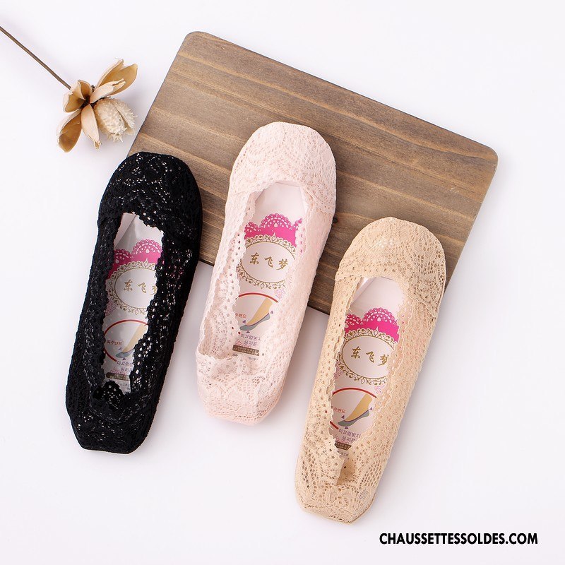 Chaussette Basse Femme Dentelle Silicone Anti-off Engrener Invisible Chaussette Basse Coupée