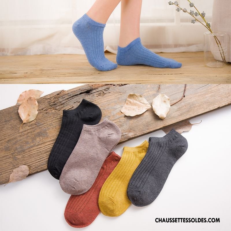Chaussette Basse Femme Haute Qualité Chaussette Basse Coupée Le Nouveau Pure Bleu