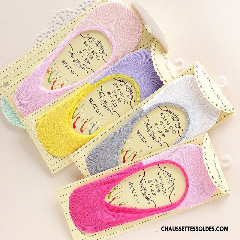 Chaussette Basse Femme Invisible Mode Silicone Le Nouveau Chaussette Basse Coupée Printemps Couleurs De Bonbons Couleurs Mixtes Violet