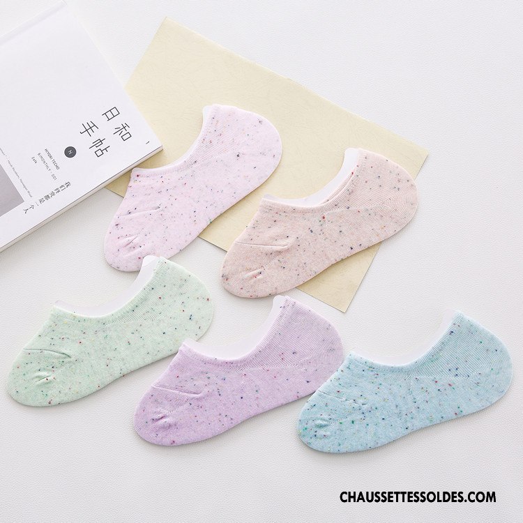 Chaussette Basse Femme Invisible Silicone Yarn Couleur Le Nouveau Chaussettes En Coton Violet Clair