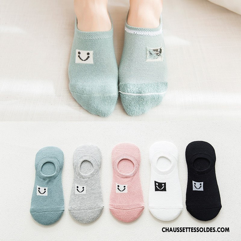 Chaussette Basse Femme L'automne Hiver Dame Invisible Lettre Renforcé Vert