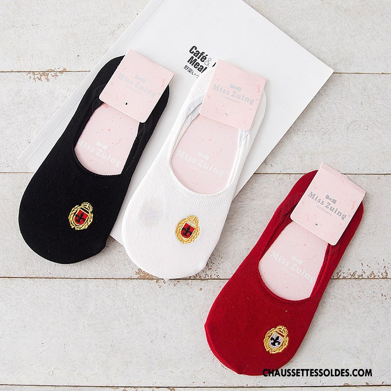 Chaussette Basse Femme Le Nouveau 100% Coton Dame Invisible Silicone Antidérapant Bordeaux Coloré Clair